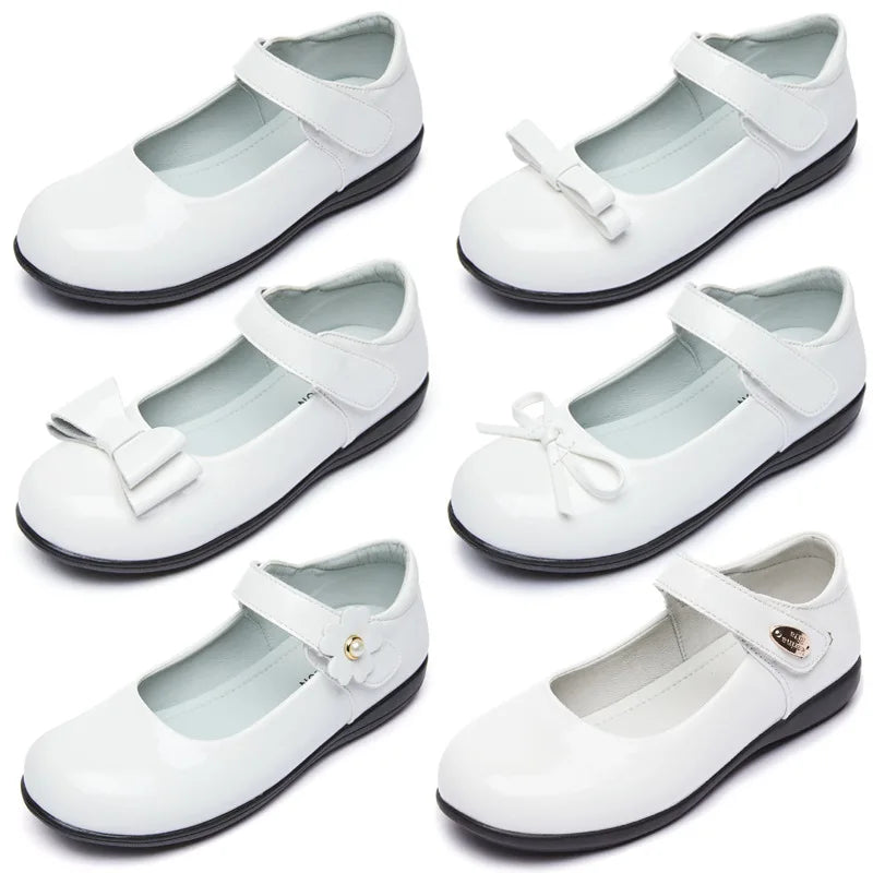 Children Wedding Dress Princess School Shoes Leather  Kids Summer Bow-knot Black Student Sandals Korean Fashion