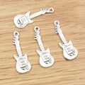 20pcs/lot 31x11mm Antique Silver Plated Guitar Handmade Charms Pendant:DIY Jewelry Findings for Bracelet Necklace