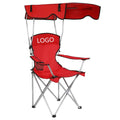 WOQI Modern Recliner Beach Camping Lounge Armchair Foldable Mesh Luxury Padded Folding Chair Wtih Canopy