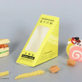 Eco Friendly Triangle Snack Takeout Catering Boxes for Lunch Packaging Paper With Window Holding Toast Sandwich Box