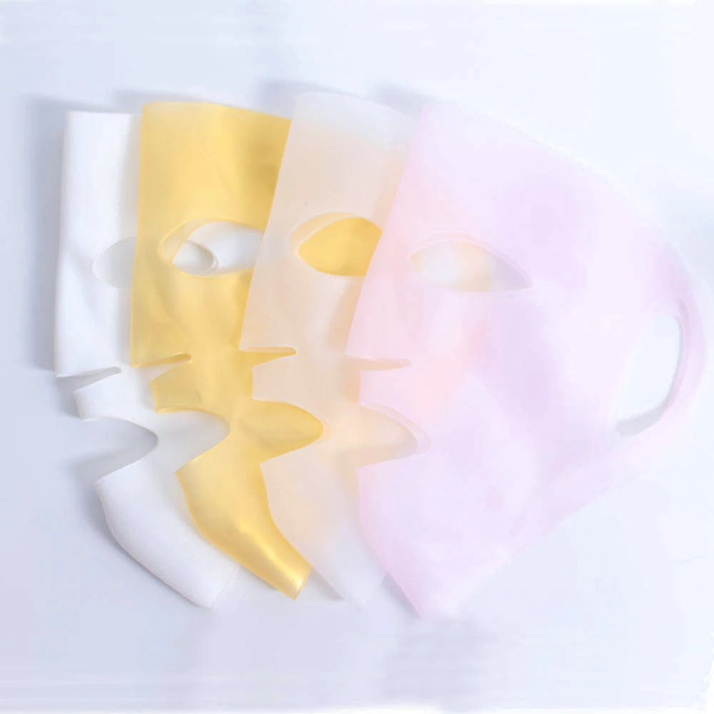 OEM Private Label Chemical Ingredients Skin Beauty Face Mask Anti-Wrinkles Firming Reusable Food Grade Silicone Sheet Pink+White