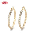 18K Laminated Gold Bisuterias Plated Brass Zircon Hoop Earrings Women Luxury Wholesale Earrings Women