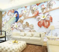 Romantic City Flamingo Pattern Wood Grain Background Living Room Bedroom Decorative PVC Wallpaper