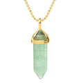 CSJA 2022 New Design Natural Stone Green Fluorite Pendants Gold-color Necklaces