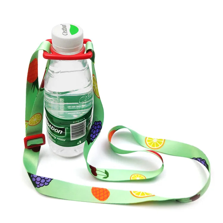 Wholesale Custom Adjustable Crossbody Polyester Shoulder Strap Water Bottle Holder Drink Bottle for Buckle Carrying Clip Lanyard