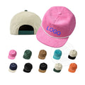 Oem Custom Embroidery Patch Logo 5 Panel Unstructured Corduroy Blank Rope Baseball Caps Retro Flat Brim Dad Hats