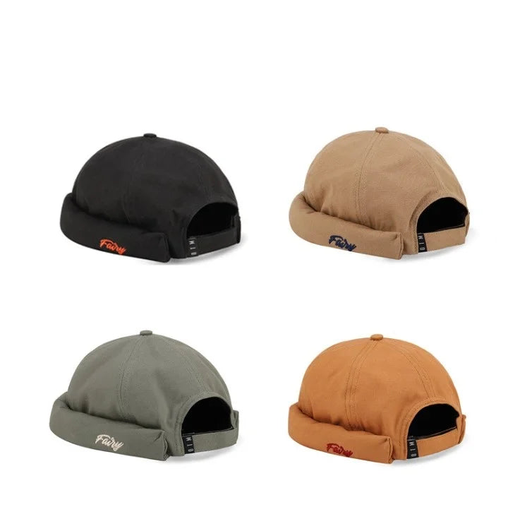The Hipster Fashion Cotton Folding Embroidery Logo Brimless Skull Cap Baseball Fashion Hats Custom Hats Logo Embroidery