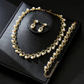 Wholesale Bridal Costume Jewellery Gifts Gold Silver Color  3 Pieces Branches  Women Wedding Jewelry Set