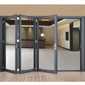 TOMA Accordion Patio Door Outdoor Glass Sliding Door Black Accordion Door Aluminum Folding