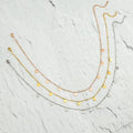 Trendy Gold Plated Circles Bobble Bead Chain 8pcs Round Charm Pendant Necklace Fashionable Jewellery Accessory