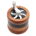 Custom Logo 67x87mm Wood Aluminum Alloy Straight Type Tobacco Grinder Handle Hand-Cranked Spice Crusher Smoking Pipe