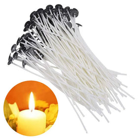 YS 50 Pcs/Bag Pure Cotton Core Low Smoke Candles Wicks DIY Candle Making Pre-Waxed With Oil Wicks Party Supplies With Bracket