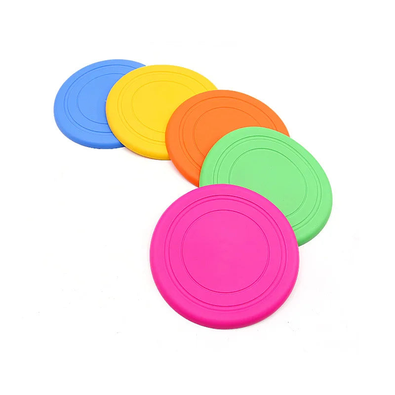 Portable Outdoor Pet Training Flying Discs Soft Rubber Interactive Chew Toys Resistant Plastic Frisbeed for Dogs