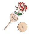 Vintage 2-Layered Wooden Rose Ornament Laser Cut Wood Crafts Perfect Gift for Mama