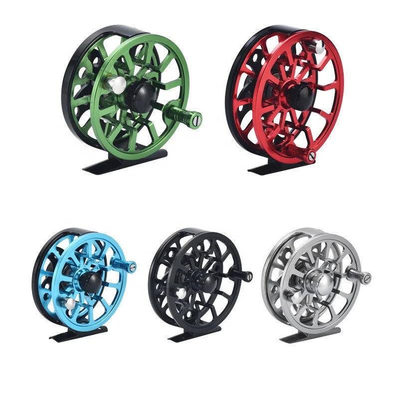 75cm-95cm CNC Machine Aluminium Fly Fishing Reel Wheel 2+1 BB for Stream River Lake Fishing in Various Colours
