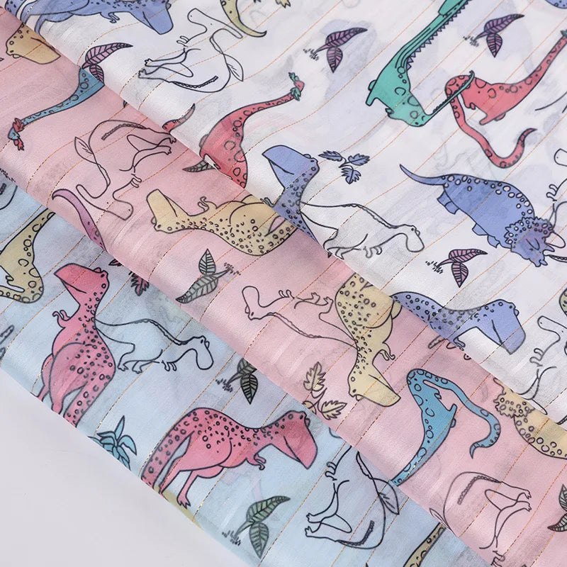 Factory Hot Sale Spring and Summer New Gold Silk Chiffon Animal Printed Fabric for Dress OEM