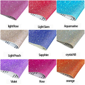 Fast Delivery Crystal 40*24cm Self-Adhesive Crystal Rhinestone Sheet With Diamond Ribbon for Decoration