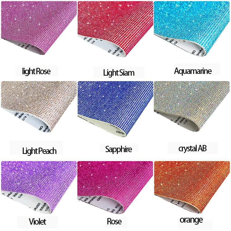 Fast Delivery Crystal 40*24cm Self-Adhesive Crystal Rhinestone Sheet With Diamond Ribbon for Decoration