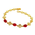 Dubai Jewelry Gold Plated Bracelet Gold Plated Bracelet Women's Four-Leaf Clover  Gold Plated-Plated Inlaid Ruby Wedding Gift