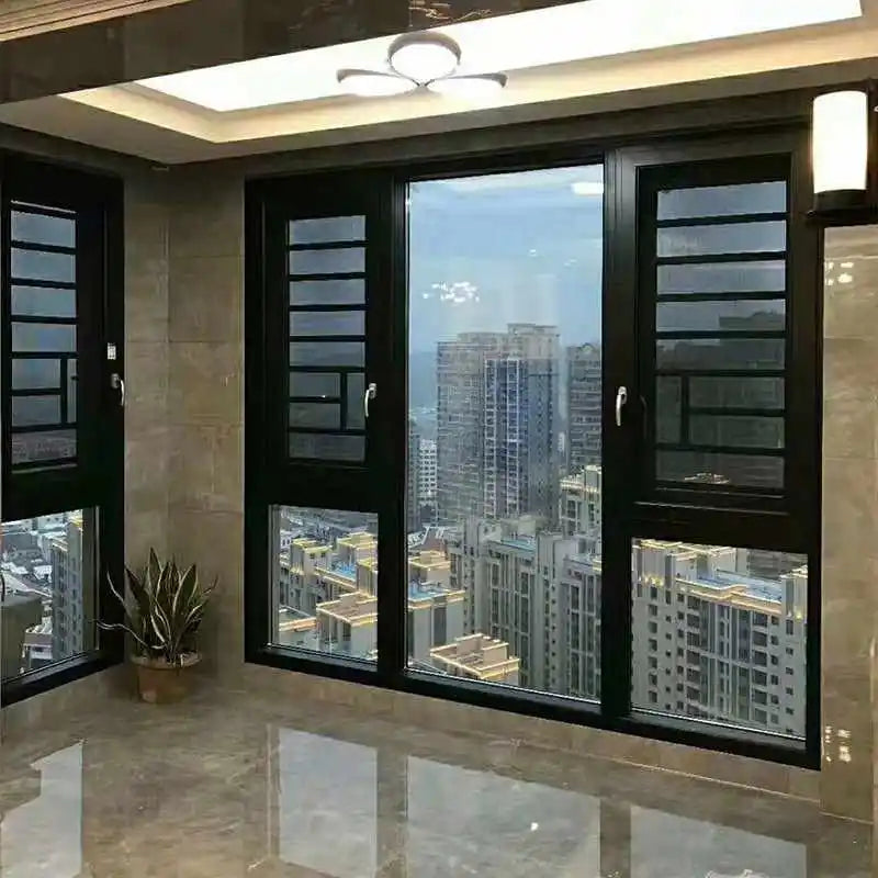 Modern Design Ultra Narrow Frame Aluminum Alloy Casement Windows and Doors With Low-e Glass