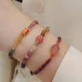 Healing Stones Bracelet Natural Tourmaline Bracelet 925 Sterling Silver Pendant Natural Stone Bracelet