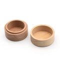 Custom logo Natural Wooden Handmade Ring Box Round Shape Small Jewelry Box with Eco Friendly