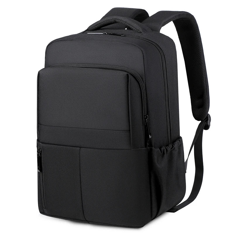 Travel Business Backpack Large Capacity Laptop Computer Bag with USB Charging Port Waterproof Oxford Unisex Black