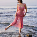 Elegant Women's Summer New Lace Suspended Dress Women's Slim Fit Wrap Hip Party Dress