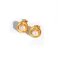 SP Fashion Jewelry Women Fresh Water Earring Jewelry Bridal Woman Freshwater Pearl Studs Earring 18K Gold