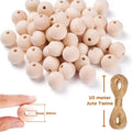 Wooden Beads Natural Unfinished Wood Beads for Crafts 13 Sizes Beads for Jewelry Making Garland Home Farmhouse Decor and DIY