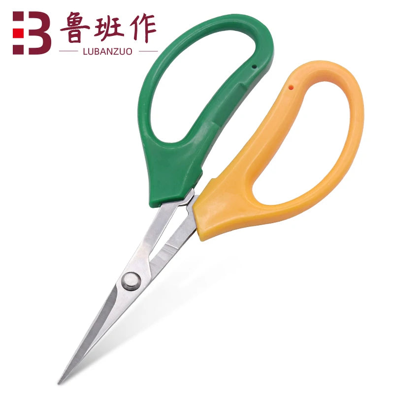 Factory Price Non Stick Trimming Scissors Curved Garden Pruning Shears Fruit Picking Plant Bonsai Scissors
