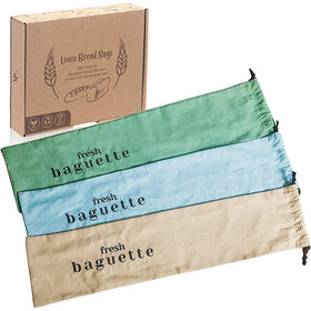 Custom Logo Long Shape Multi Colors Drawstring Cotton Bread Bags for Baguettes