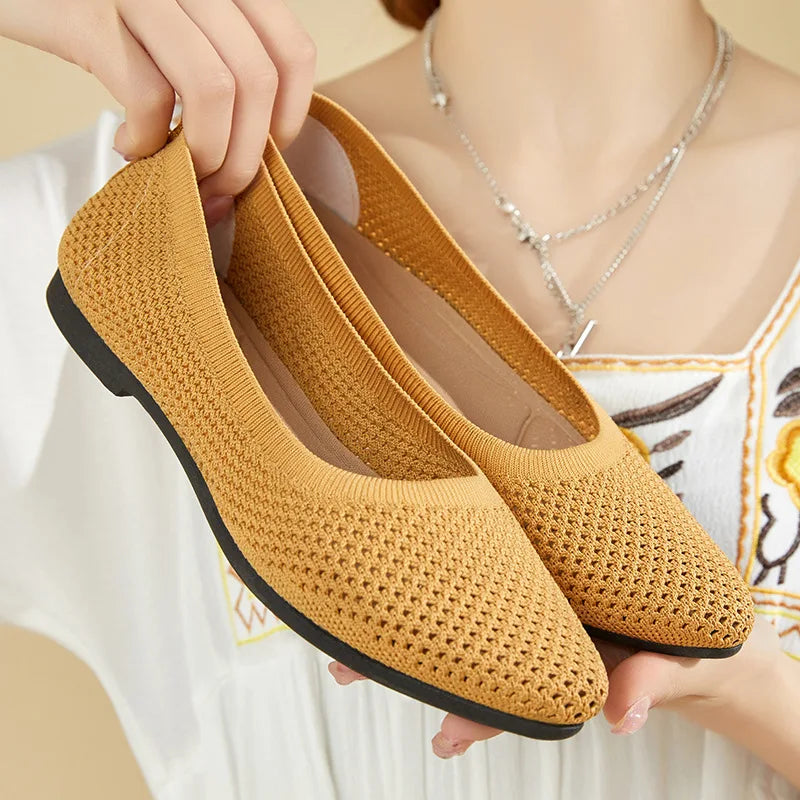 New Arrival Factory Price Breathable Mesh Casual Shoes Ladies Flats Shoes Women Slip-on Loafers Summer