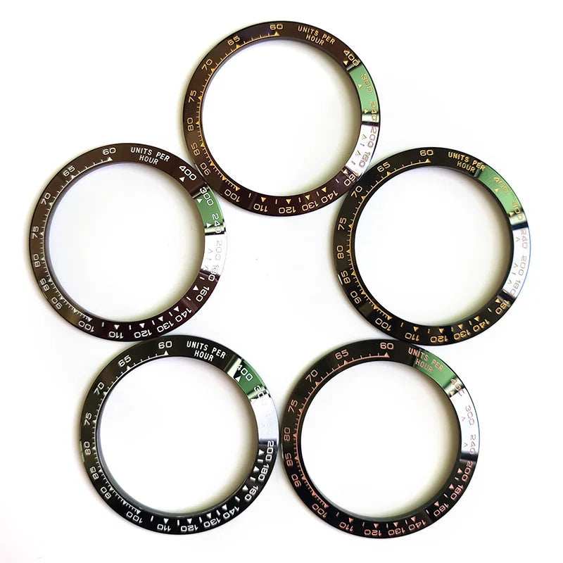 MOD Replacement RLX Wristwatch Tools 38.5*30.5mm Sloped Ceramic Bezel Insert MOD Black Green Brown Colors No Luminous