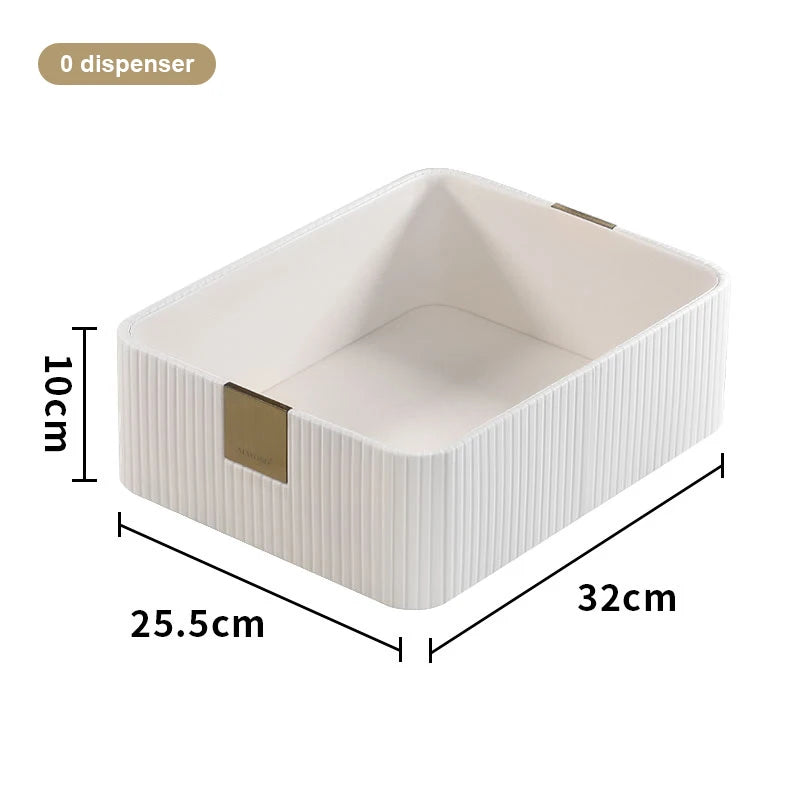 PU Leather Underwear Storage Box Vertical Stripe Design Leather Divider Storage Boxes for Sundries Clothing Storage