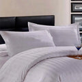 Queen Size Luxury Cotton Fitted Bed Sheet Hotel Bedsheet 3cm Stripe Queen