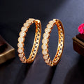 Micro Inlay Cubic Zirconia Classic Hollow 18k Gold Plated Fashion Big Circle Round Hoop Earrings for Women Engagement Jewelry MegaBDM