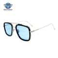Teenyoun New Tony Stark Sunglasses Men Metal Square Iron Man Glasses Steampunk Sun Male Eyewear