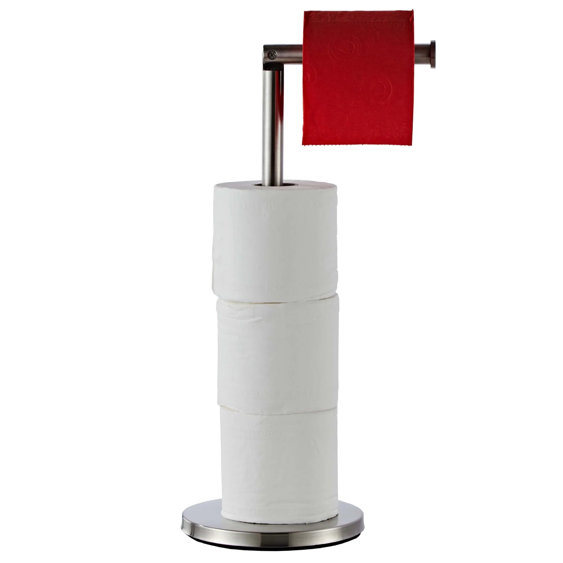 Free Standing Modern Brushed Stainless Steel Rustproof Bathroom Toilet Paper Stand