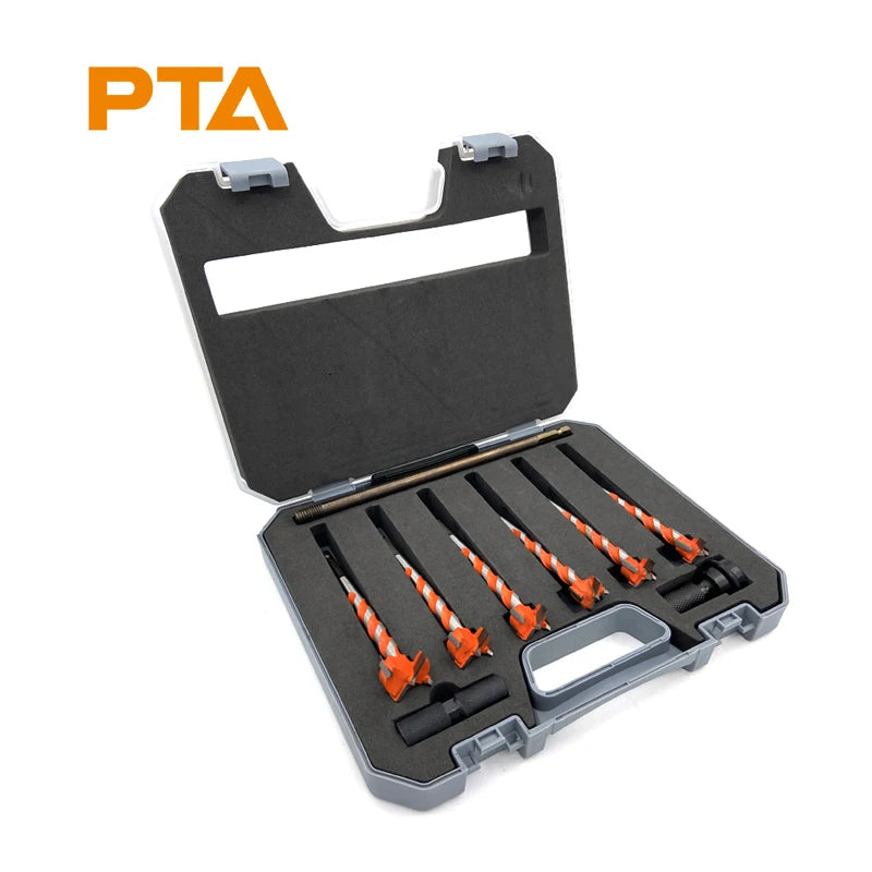 9pcs 1/4'' Quick Change Hex Shank Lengthen Tungsten Carbide Tip Twist Forstner  Drill Bit Set for Wood