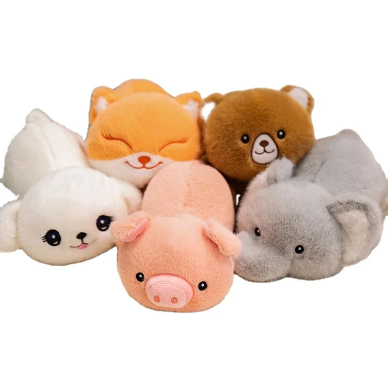 Cartoon fox Stuffed Animal Cuddly Elephant Stuffed Animal with Embroidered Eyes Cozy Dog Bear Stuffed Pig Toy MegaBDM