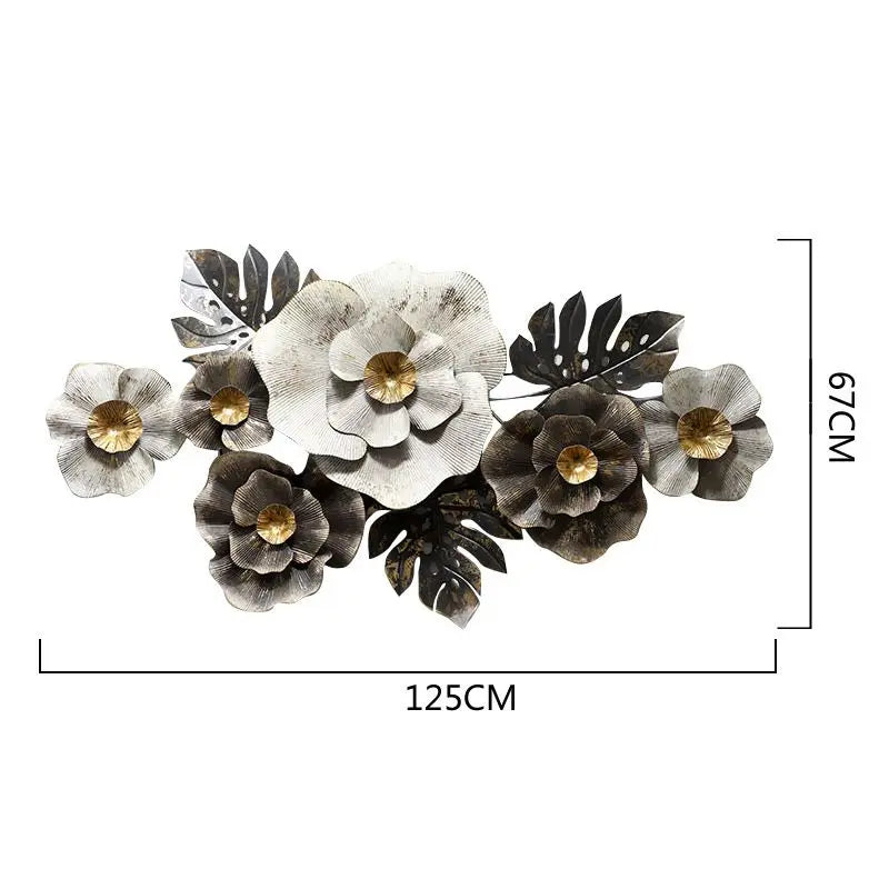126X62CM  Elegant Design Flower Shape Wall Hanging Decorations Large Metal Art Home Decor Girl Room Dropshipping Bulk Quantities