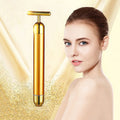 2025 New Arrivals Electric Vibration Home Use Jade Roller Massage Facial Massager 24k Gold Beauty Bar Skin Care Tools