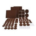 122 Pcs 12 Sizes Brown Self Adhesive Furniture Felt Pads for Protecting Hardwood Floors Vinyl Laminate