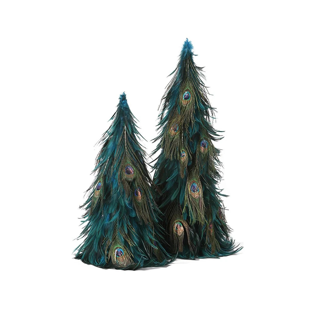 DIY White Feather Christmas Trees for Outdoor Interior Home Office Room Winter Holiday Party Decor Item Ornament Supply MegaBDM