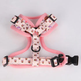 OKEYPETS Logo Pattern Customizable Comfortable Adjustable Breathable Neoprene Padded Front Harness Dog