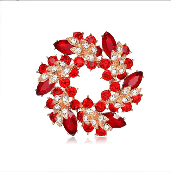Fashion Crystal Rhinestone Flower Brooch Pin Women Baroque Trendy Tulip Pins Dress Sweater Clothes Accessories Wedding Gifts