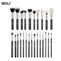 BEILI Hot Brush Sets Black Handle Natural Hair 25PCS Private Label Makeup Brush Set Foundation /Eye Makeup Brush Cleaner