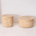 Empty Natural Beige Stone Marble Travertine Candle Jars Cosmetic Kitchen Storage Jar with Lid