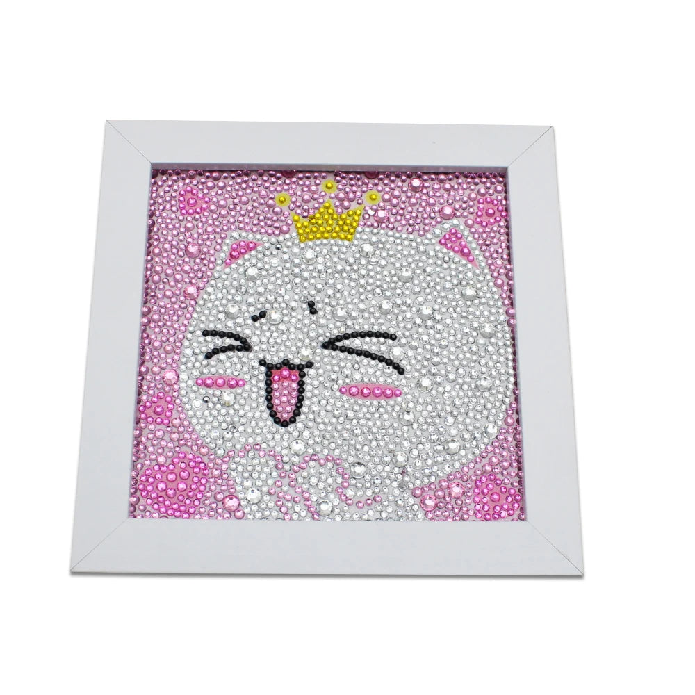 New Arrival Diamond Painting for Kids and Beginners Kits Sweet Kitty Rhinestone Diamond Embroidery Cartoon Art Decor for Home